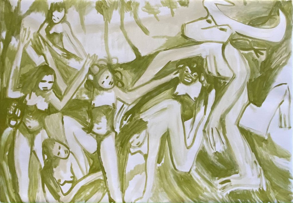 Simone Münkel, gouache on canvas, 2024, 70 x 100cm